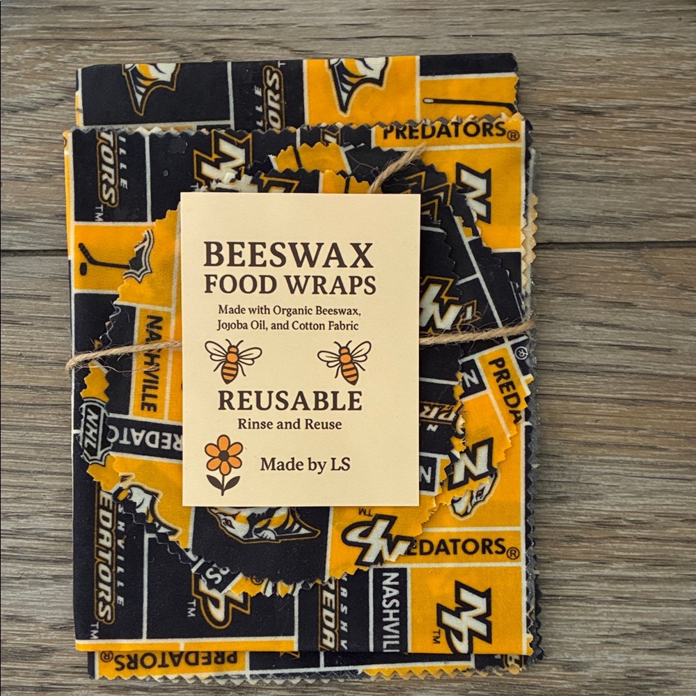 Nashville Predators Beeswax Food Wraps pack of five